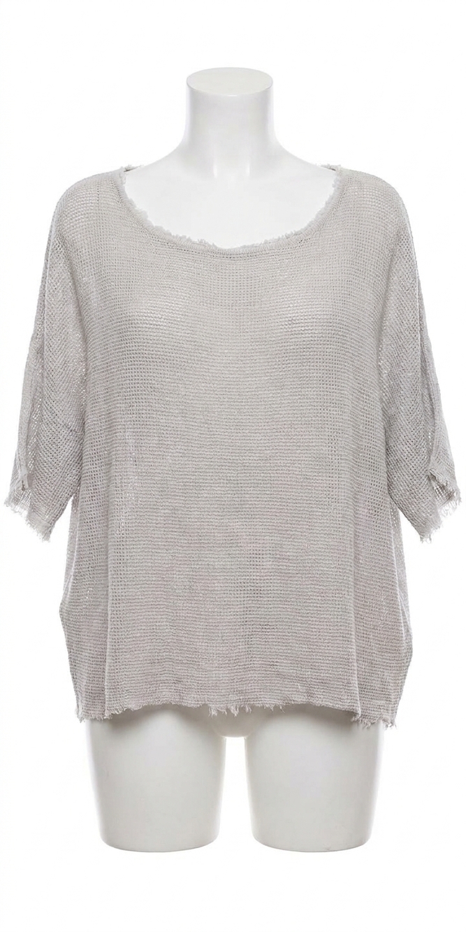 NEW GIGI MODA calandra linen kaftan top in dove gray